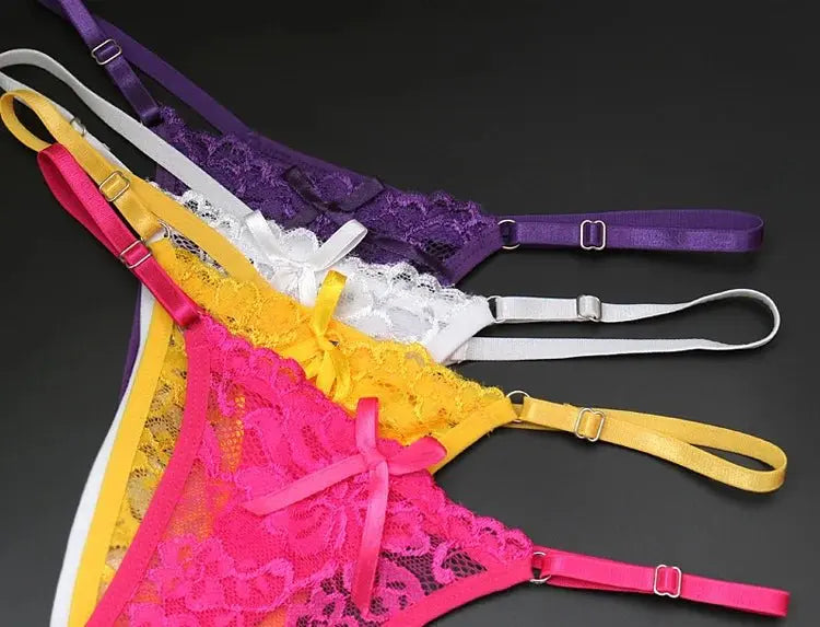 Tanga transparente de encaje de malla para mujer, ropa interior sin costuras, Tanga femenina, lencería íntima, Tanga - SYN PERU