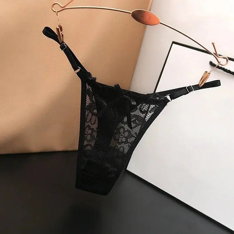 Tanga transparente de encaje de malla para mujer, ropa interior sin costuras, Tanga femenina, lencería íntima, Tanga - SYN PERU