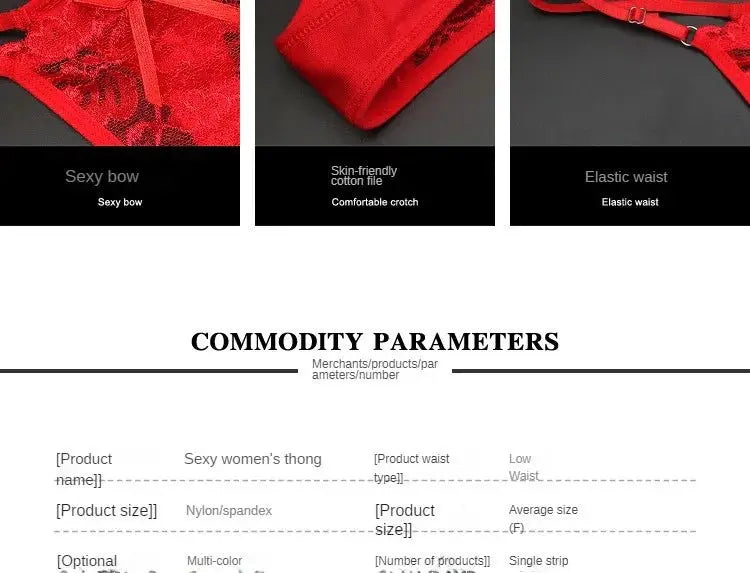 Tanga transparente de encaje de malla para mujer, ropa interior sin costuras, Tanga femenina, lencería íntima, Tanga - SYN PERU