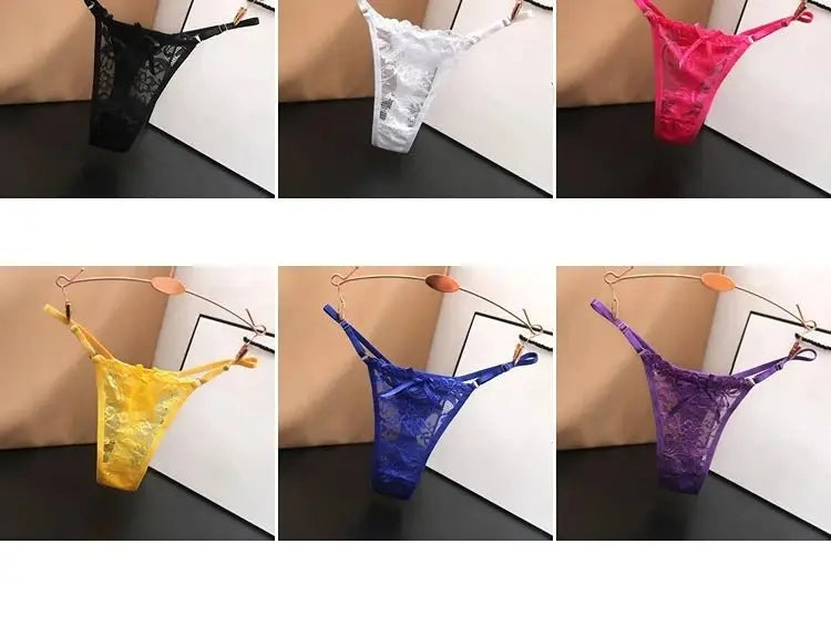 Tanga transparente de encaje de malla para mujer, ropa interior sin costuras, Tanga femenina, lencería íntima, Tanga - SYN PERU