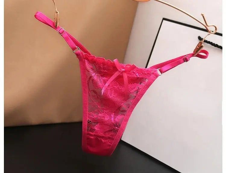 Tanga transparente de encaje de malla para mujer, ropa interior sin costuras, Tanga femenina, lencería íntima, Tanga - SYN PERU