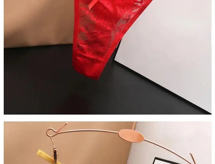 Tanga transparente de encaje de malla para mujer, ropa interior sin costuras, Tanga femenina, lencería íntima, Tanga - SYN PERU