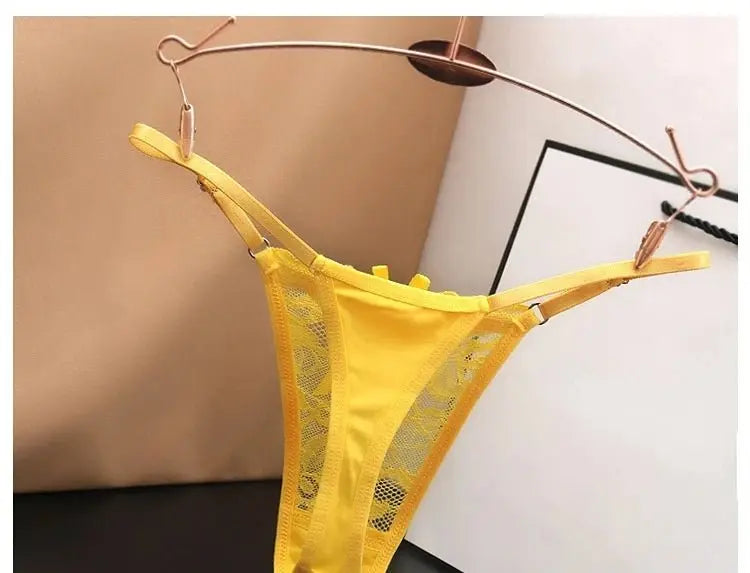 Tanga transparente de encaje de malla para mujer, ropa interior sin costuras, Tanga femenina, lencería íntima, Tanga - SYN PERU