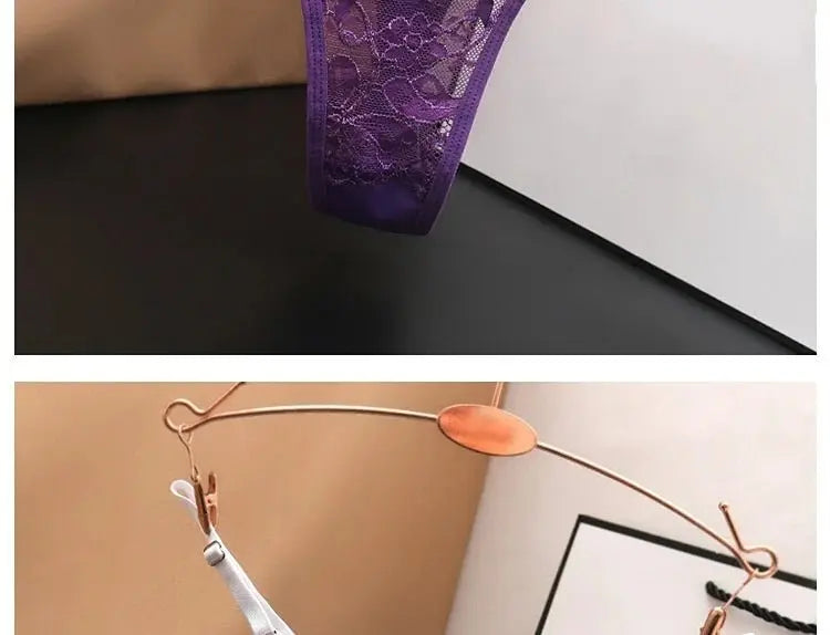 Tanga transparente de encaje de malla para mujer, ropa interior sin costuras, Tanga femenina, lencería íntima, Tanga - SYN PERU