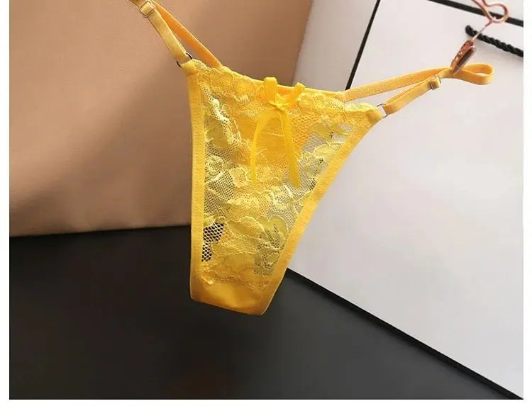 Tanga transparente de encaje de malla para mujer, ropa interior sin costuras, Tanga femenina, lencería íntima, Tanga - SYN PERU