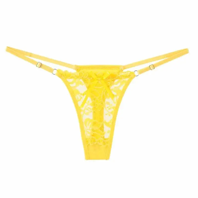 Tangas ajustables de encaje para mujer, ropa interior transpirable de tiro bajo, lencería Sexy - SYN PERU