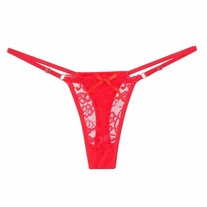 Tangas ajustables de encaje para mujer, ropa interior transpirable de tiro bajo, lencería Sexy - SYN PERU
