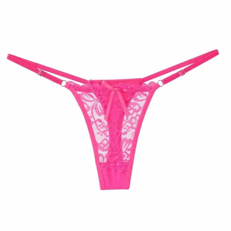 Tangas ajustables de encaje para mujer, ropa interior transpirable de tiro bajo, lencería Sexy - SYN PERU