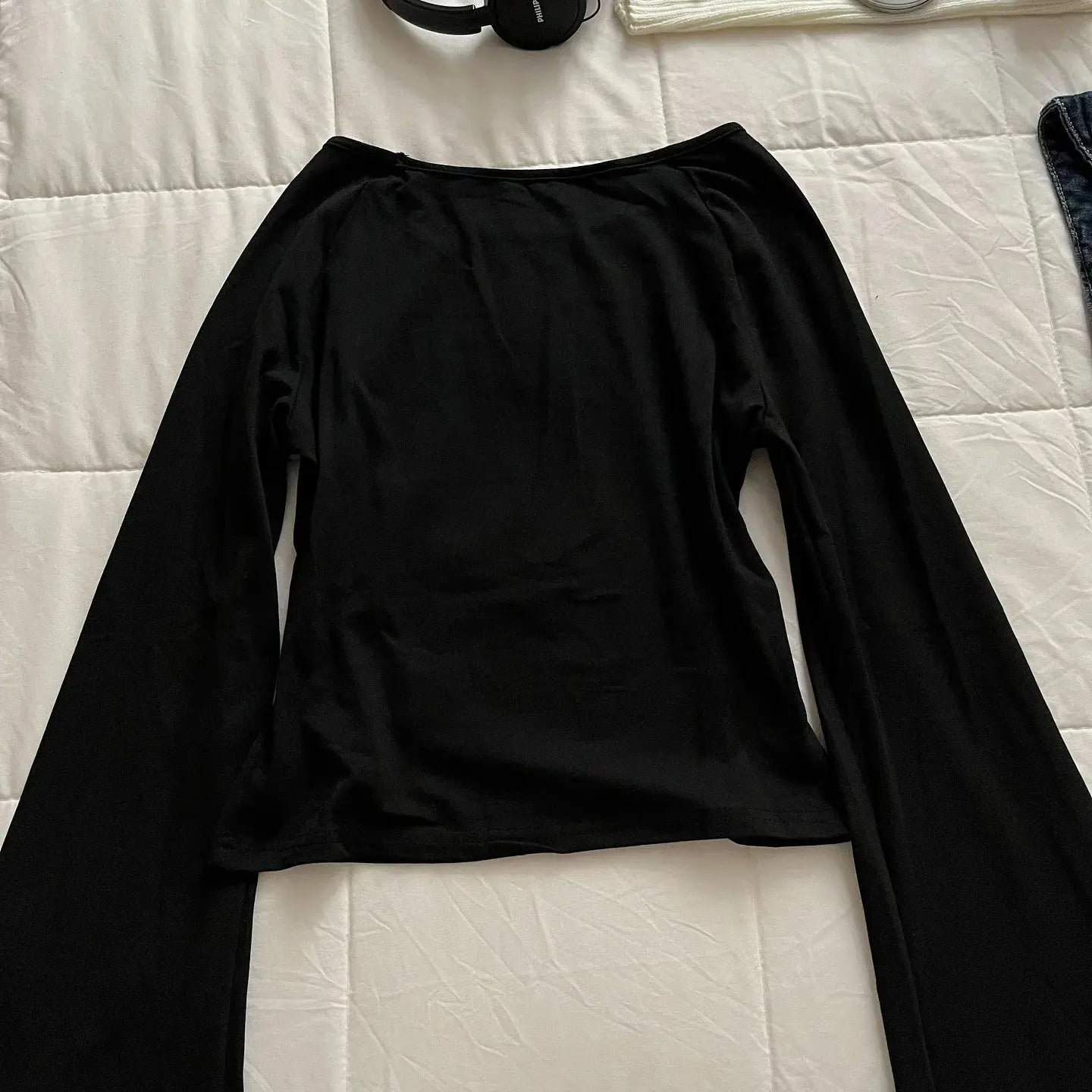 Top con patrón Grunge Emo Y2K, adecuado para otoño, e - girls, estilo Millennium, estampado gótico estético para mujer, camiseta holgada de manga larga - SYN PERU