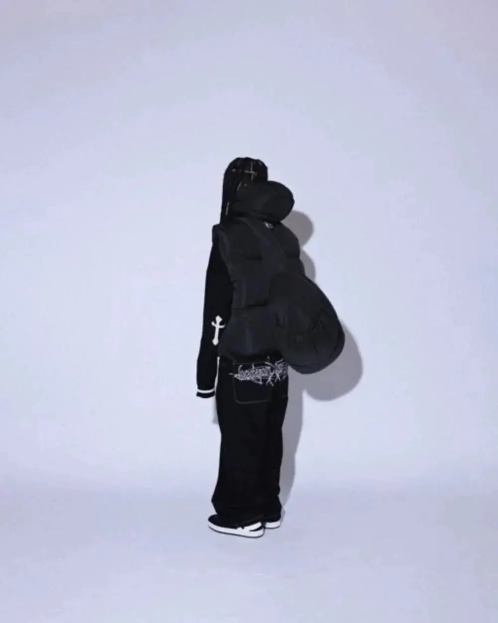 Vaqueros Y2K para hombre, pantalones vaqueros sueltos lavados con bordado de calavera retro de hip - hop, nuevos pantalones de pierna suelta informales de pierna recta, ropa de calle - SYN PERU