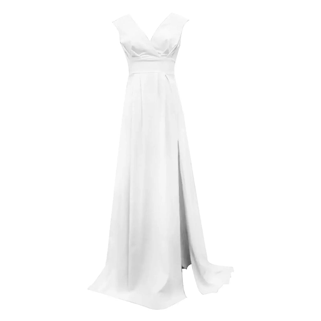 Vestido Formal de una línea con hombros descubiertos para mujer, vestidos de fiesta con cuello en V profundo de cintura alta, vestido de noche de dama de honor elegante para invitados de boda - SYN PERU
