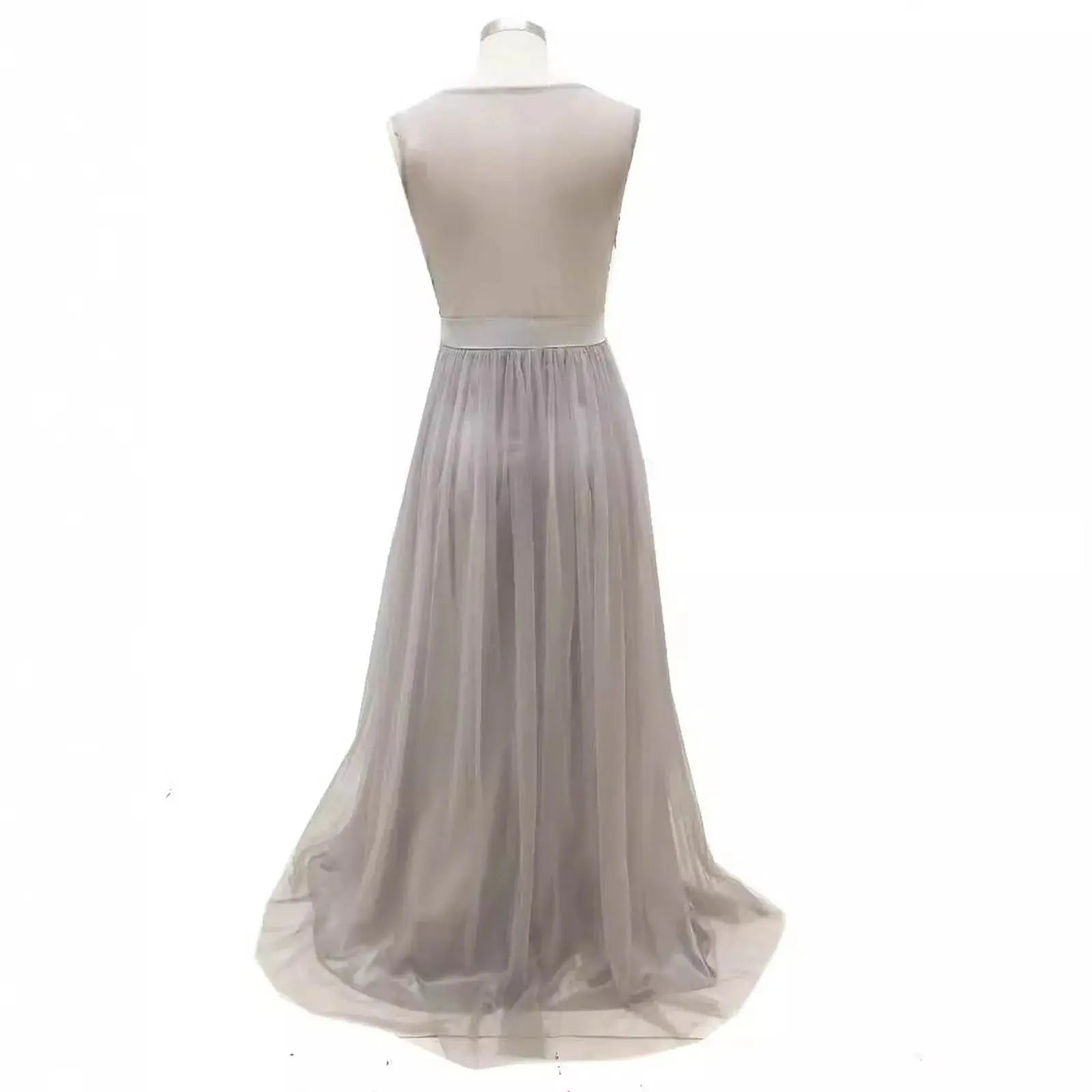 Vestidos de fiesta de noche formales para mujer, vestido de fiesta de retazos de malla con lentejuelas, largo hasta el suelo, cintura alta, vestido largo de dama de honor de boda - SYN PERU