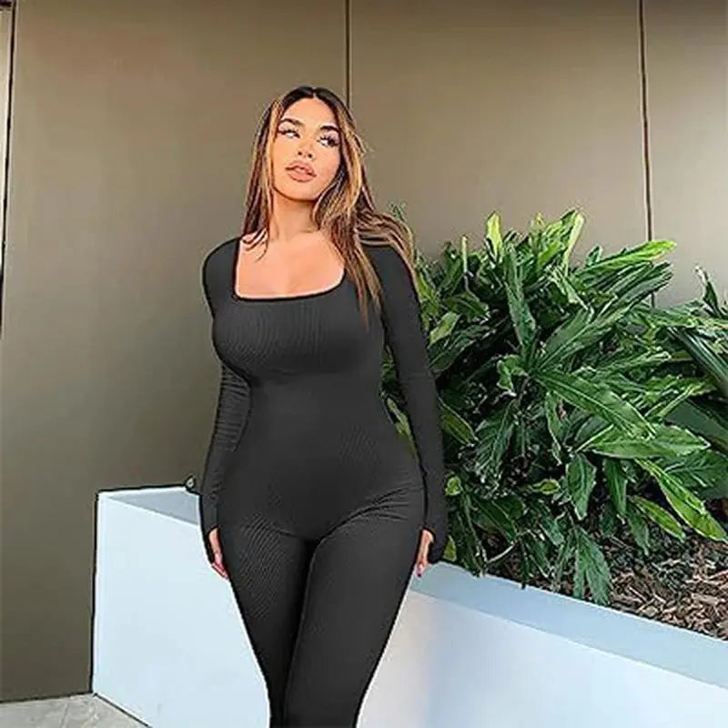 Women's Seamless Long - Sleeve Yoga Jumpsuit - SYN PERU
