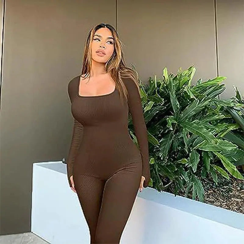 Women's Seamless Long - Sleeve Yoga Jumpsuit - SYN PERU