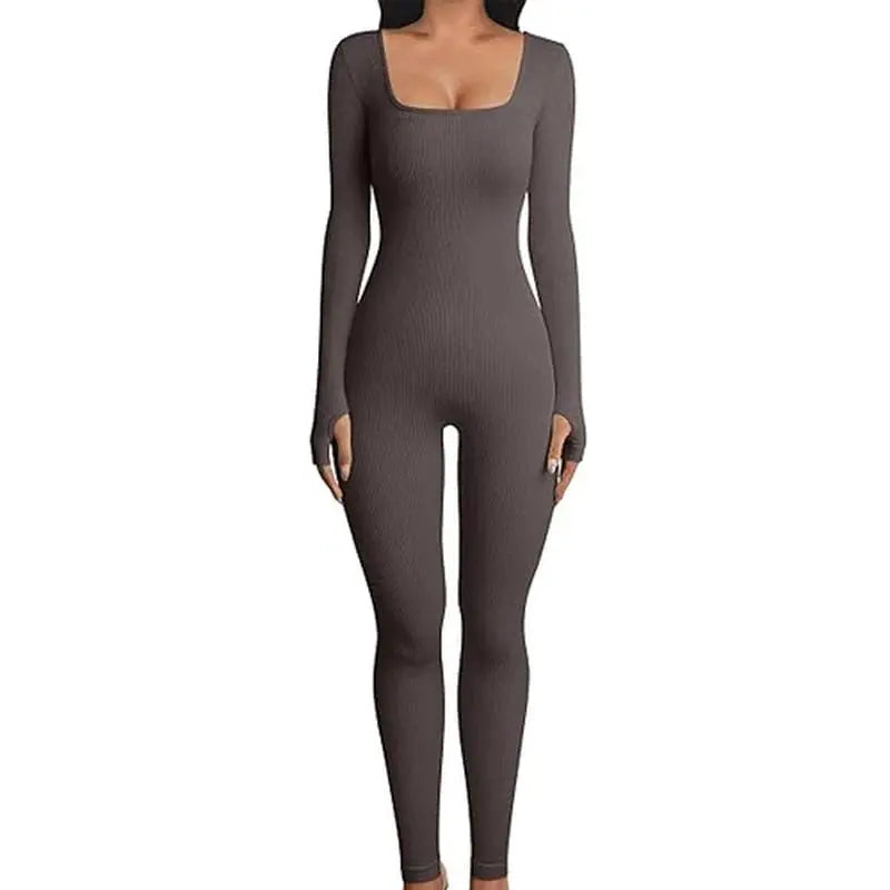 Women's Seamless Long - Sleeve Yoga Jumpsuit - SYN PERU