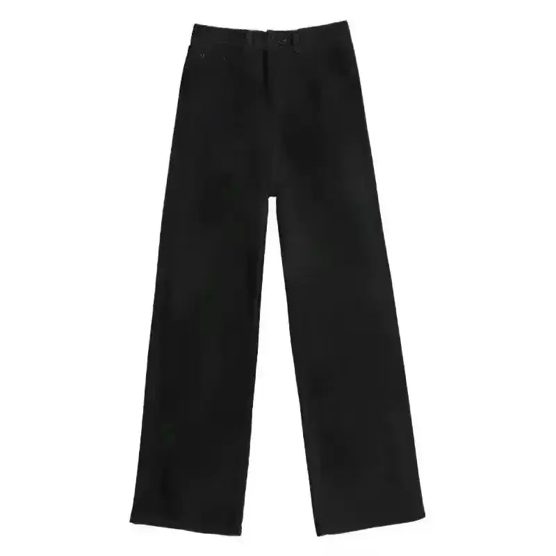 Y2K - pantalones vaqueros negros Retro para mujer, pantalón vaquero informal de moda urbana con bolsillo trasero y estrella rosa, detalle de remache lateral, pierna recta - SYN PERU