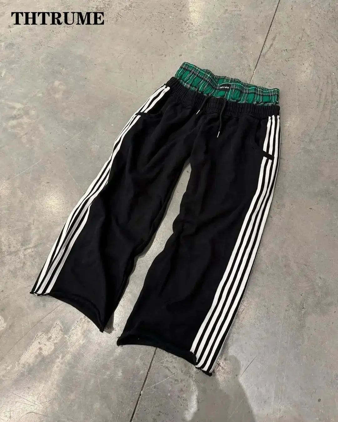 Y2K - pantalones Vintage para mujer, pantalón informal, sencillo, a rayas, holgado, recto, estilo Hip Hop, informal, de gran tamaño, de cintura alta, elegante - SYN PERU